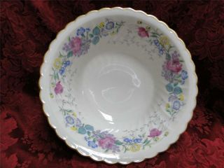 Syracuse Lilac Rose,  Multicolored Floral Rim: Round Vegetable Bowl,  8 3/4 "