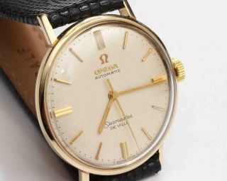 C.  1960s Vintage 14k Gold Omega Seamaster De Ville Automatic Mens Wristwatch