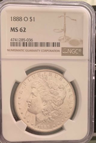 1880 - O - Morgan Silver $1 Ngc Ms62 - Ch Bu