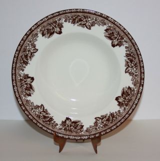 Wedgwood Williams Sonoma Plymouth Rimmed Soup Salad Bowl Brown Floral Leaf