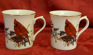 Lenox Winter Greetings Cardinals 1 Mug With Gold Trim (2 Available)