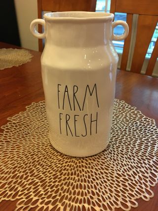 Rae Dunn Farm Fresh Milk Jug Vase Dimpling Vhtf Ll