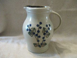 Beaumont Brothers Pottery Bbp Saltware Salt Glazed Med Blueberry Pitcher Vase