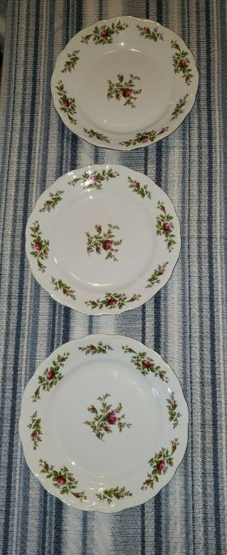 Johann Haviland Moss Rose Traditions Fine China 10 " Dinner Plates (3)