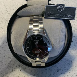 Tag Heuer Carrera Automatic Twin Time Stainless Steel Band & Extra Leather Bands
