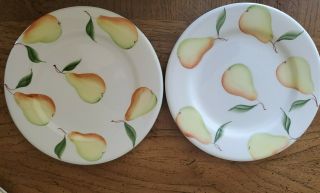 San Marco Italy Salad/dessert Plates - Pears - Set Of 2 -