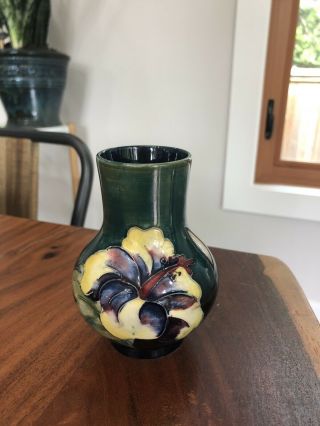 Small Moorcroft Hibiscus Pattern Bud Vase