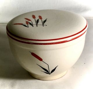 Universal Potteries Cattail Grease Jar With Lid