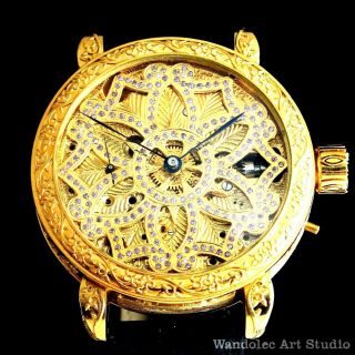 Vintage Mens Wrist Watch Iwc Schaffhausen Gold Mechanical Men 