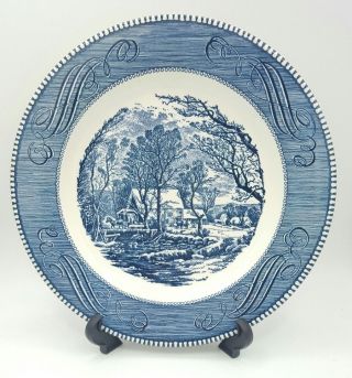 Currier Ives Royal China Blue And White Dinner Plate The Old Grist Mill