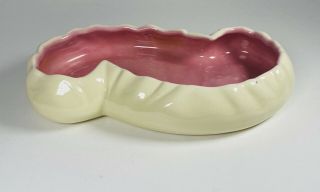 Haeger Pottery Usa Ceramic Mid Century Modern Bulb Succulent Planter Cream Pink