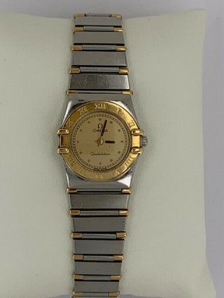 Omega Constellation Ladies 18k Gold And Stainless Steel Quartz Watch