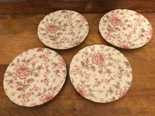 Johnson Brothers Rose Chintz Pattern - Set Of 4 Salad Plates - 7 3/4 Inch C