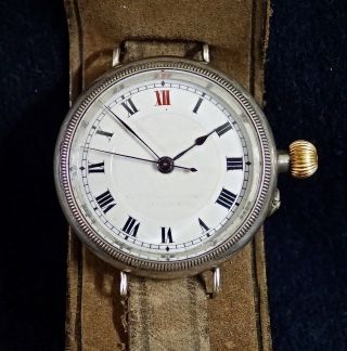 Rolex Signed Wheel 1911 Patent Borgel Centre Seconds Silver Wristwatch