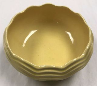 1957 Mccoy Pottery 6 1/2” Bulb Bowl Planter Yellow Marked