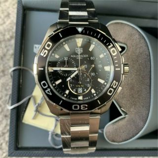 Tag Heuer Aquaracer Quartz Chronograph Mens Watch Cay111a.  Ba0927 Black 43mm