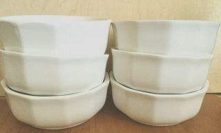 Set Of 6 Vintage Pfaltzgraff Heritage White Cereal/soup Bowls Made In Usa
