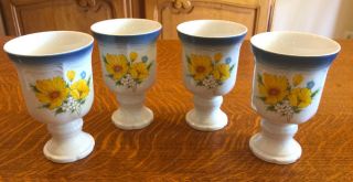 4 Mikasa China - Country Club Amy Pattern Large 5 3/4 " Water Goblets