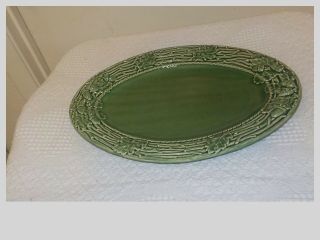 Bordallo Pinheiro 14 " Green Acorn Oak Leaf Oval Platter