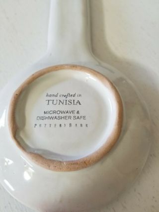 Pottery Barn Spoon Rest Blue Green Hand Crafted In Tunisia 2