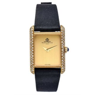 Baume & Mercier Geneve 18k Yellow Gold Diamond Watch Women 