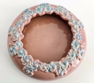 Vtg Pink Blue Pottery Console Bowl Succulent Planter Royal Haeger Mid Century