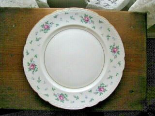 U.  S,  Princess China,  Dinner Plate,  10 3/8 ,  Sweet Briar,  Roses With Gold Edge