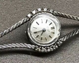 14k White Gold Universal Geneve Vintage Swiss Watch