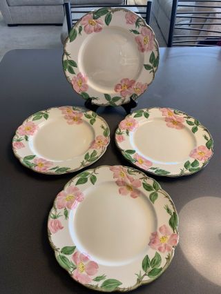 Set Of 4 Franciscan Desert Rose 10.  5” Dinner Plates / Estate Fresh