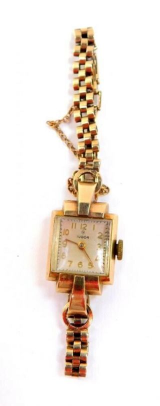 Rolex Tudor Ladies 9ct Solid Gold Watch Vintage