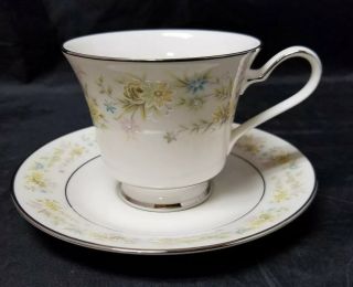 Noritake Ivory China Cup & Saucer Set Of 4 Blossom Time Flowers 7150 Japan