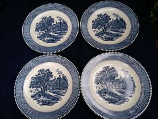 Set Of 4 Currier And Ives Plates 7 1/4 " By Royal China Washington 