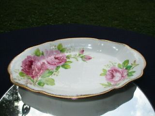 Oval Cookie Or Service Tray Plate Royal Albert American Beauty Huge Pink Roses