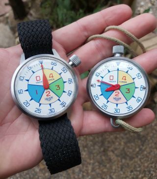 1970 Heuer Yacht Timer Set Wrist Stopwatch Stop Watch Tag Sailing Racing