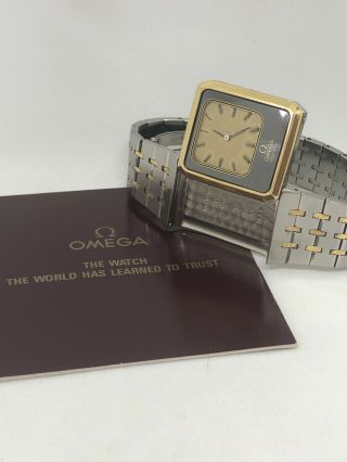 Rare Omega Equinoxe Reverso Gold/ss Men’s Luxury Watch Cal 1655 Ref.  386.  0813