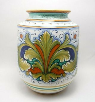 Hand Painted Deruta Pottery Vase By Gialletti Giulio Made In Italy (item B6)