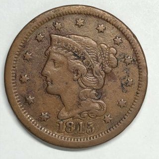 “1815” Braided Hair Large Cent Date Altered From 1845 (b)