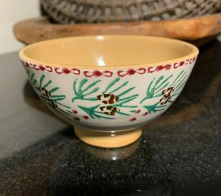 Nicholas Mosse Pottery Winter Wreath Small 4 " Footed Bowl Made In Ireland