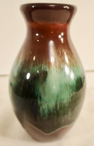 Ccc Pottery Canadian Ceramic Craft Short Vase Brown Green Drip Glaze 5 3/4 " Tall