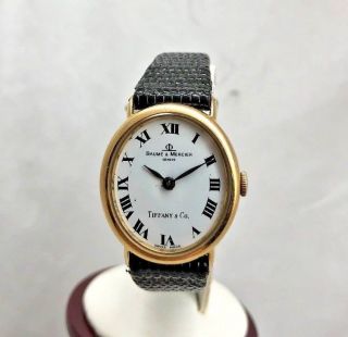 Vintage Baume & Mercier Geneve Tiffany & Co.  18k Gold Oval Women’s Watch