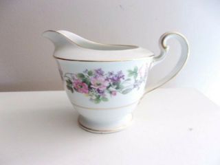 Noritake Roselane Creamer Pink / Purple Floral With Gold Accents