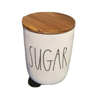 Rae Dunn By Magenta Ll Large Letter Canister Sugar - Small - Wood Lid