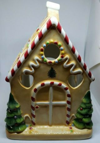 Spode Christmas Tree 7 " Gingerbread House Tea Light Votive Ceramic