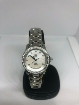 Tag Heuer Stainless Steel Link Diamond Watch With Mother Of Pearl Dial