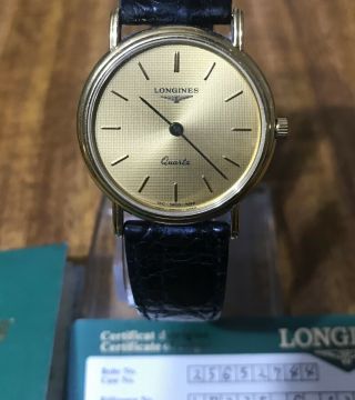 Longines Mens Quartz 31mm Solid 18k Gold Watch (l150.  4)