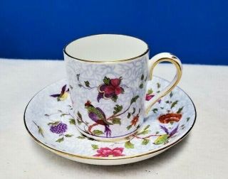 Crown Staffordshire China Bird Of Paradise Demitasse Cup & Saucer