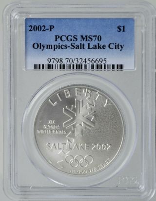 2002 - P $1 Olympics - Salt Lake City Pcgs Ms70 Silver