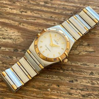Omega Constellation Cindy Crawford Stainless Steel And Gold Ladies Watch