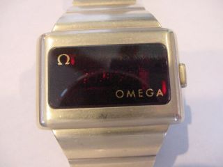 Near 1974 Omega Tc - 1 Time Computer Vintage Led Dress Watch Kojak Model