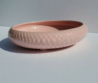 Vintage Bowl American Pottery Bulb Planter Dish Pink Round 11” X 2 3/4” Art Deco